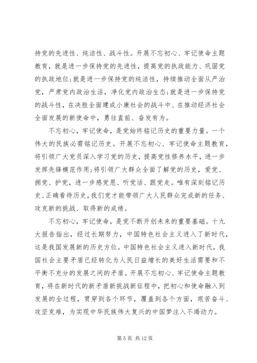 学习不忘初心牢记使命个人心得体会5篇.docx