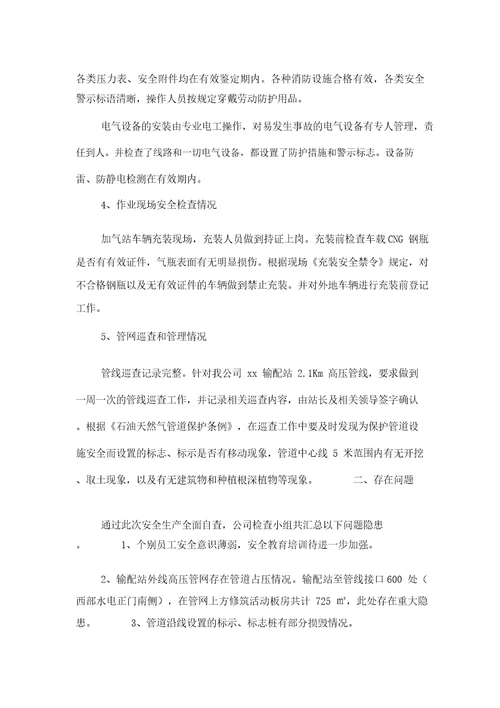 天燃气公司反恐防恐自检自查报告