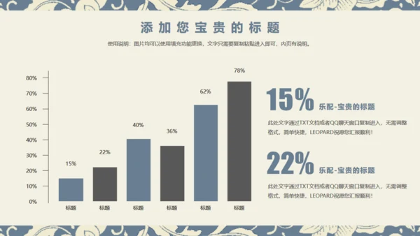 中国风青花瓷中式花纹商务通用PPT模板