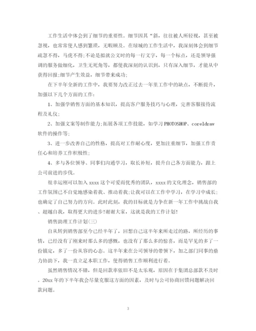 精编之销售助理的工作计划范文.docx