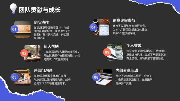 紫色创意风广告人通用年终述职汇报PPT模板