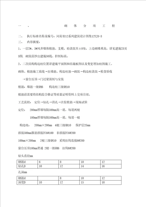 砌体二次结构施工方案