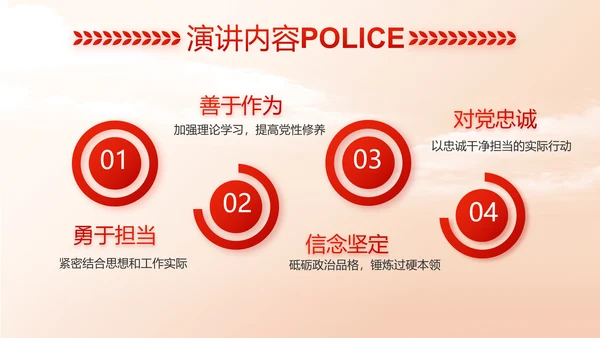 红色大气中国公安警察工作总结动态PPT模板