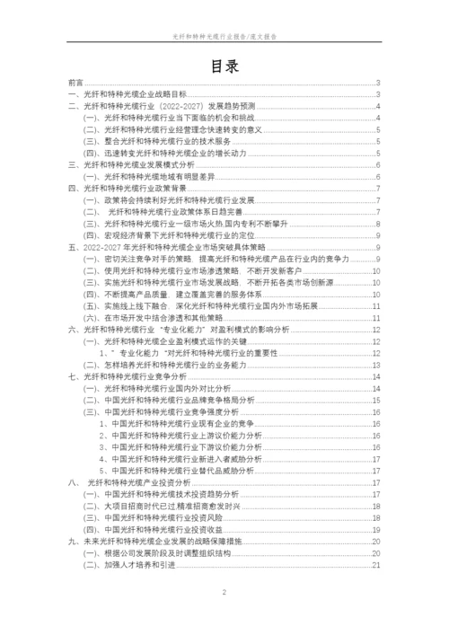 2022年光纤和特种光缆行业市场突围建议及需求分析报告.docx