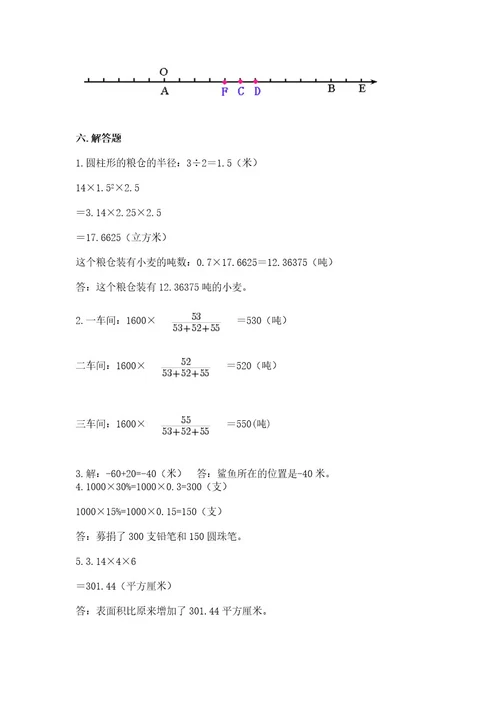 小升初数学期末测试卷（考点梳理）