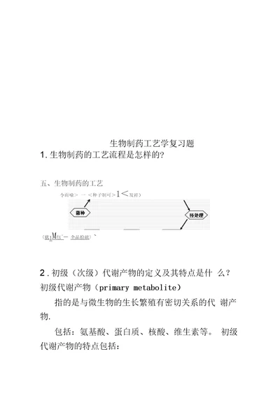 生物制药工艺学复习题