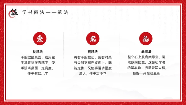 红色古风书法培训鉴赏介绍PPT模板