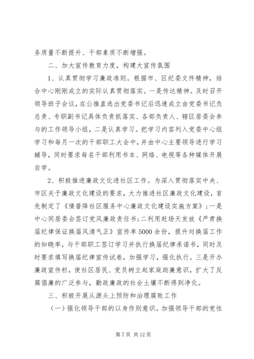 社区党风廉政建设自查报告.docx