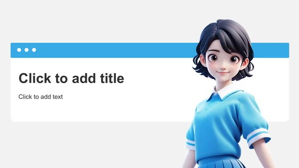 蓝色3D风中学生开学自我介绍PPT主题