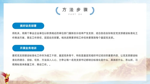 蓝色简约风党支部标准化建设PPT模板