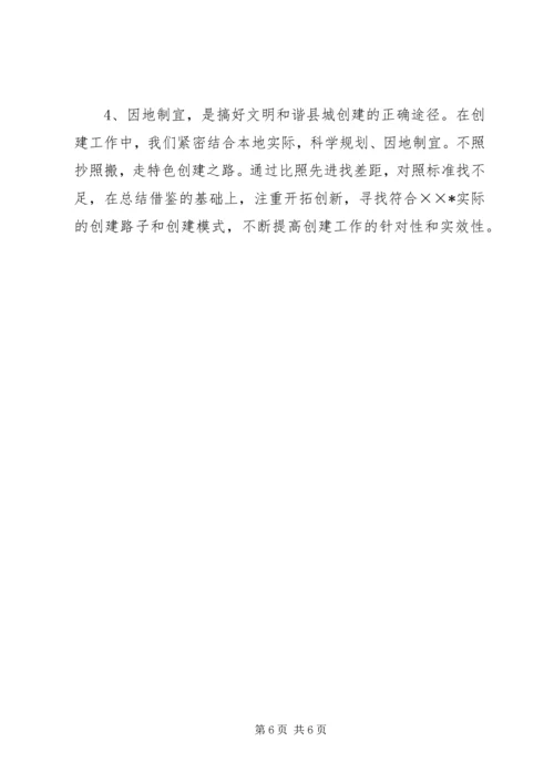 省级文明和谐县城创建工作体会 (3).docx