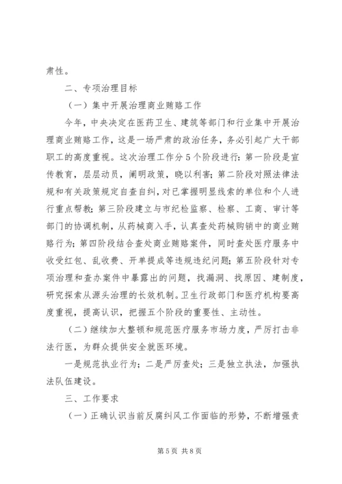 某市卫生系统党委反腐纠风工作安排意见 (4).docx