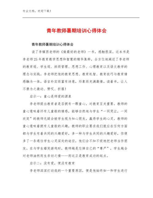 2024年青年教师暑期培训心得体会优选例文25篇文档选编.docx