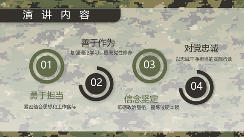 迷彩风部队军事训练汇报动态PPT模板