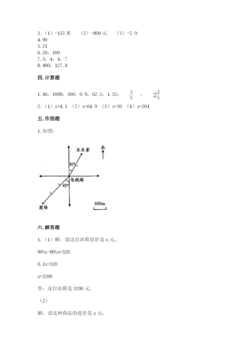 肇源县六年级下册数学期末测试卷带答案.docx