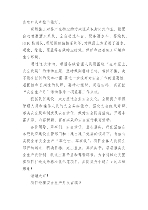 项目经理安全生产月发言稿.docx