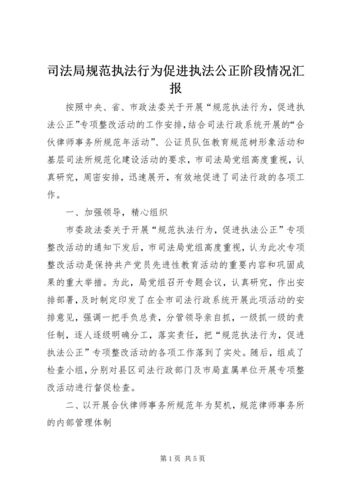 司法局规范执法行为促进执法公正阶段情况汇报.docx