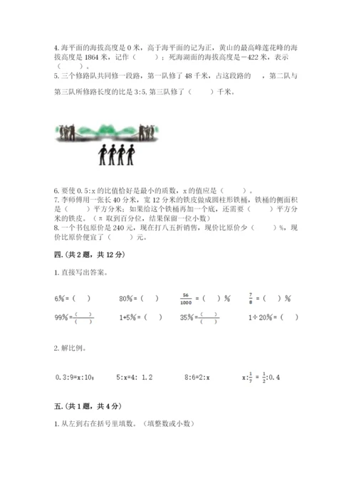 河南省平顶山市六年级下册数学期末测试卷及一套参考答案.docx