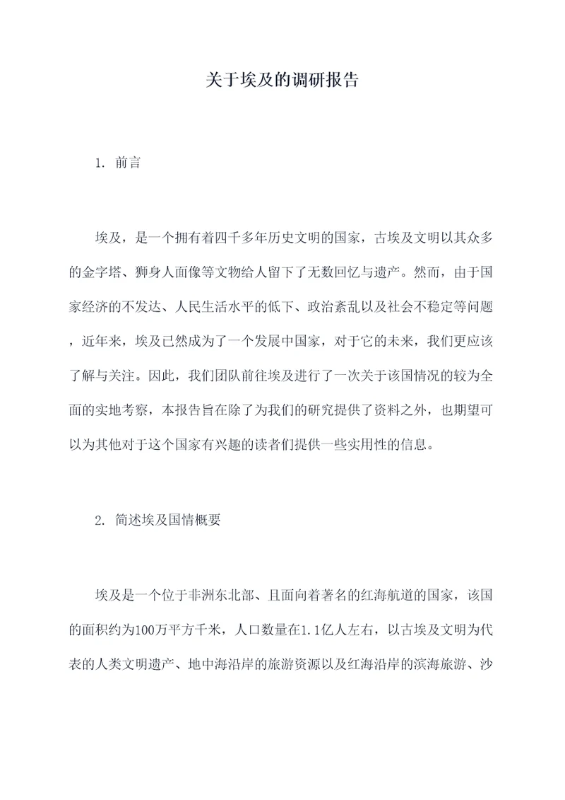 关于埃及的调研报告