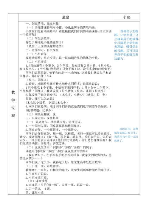 人教版小学数学一年级上册电子备课(全册).docx