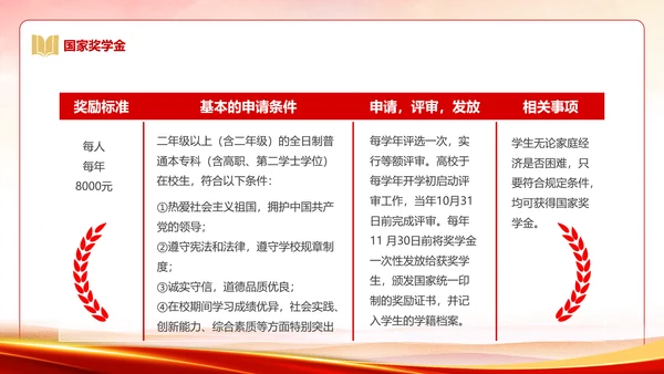 国家资助政策宣传奖学金答辩PPT模板
