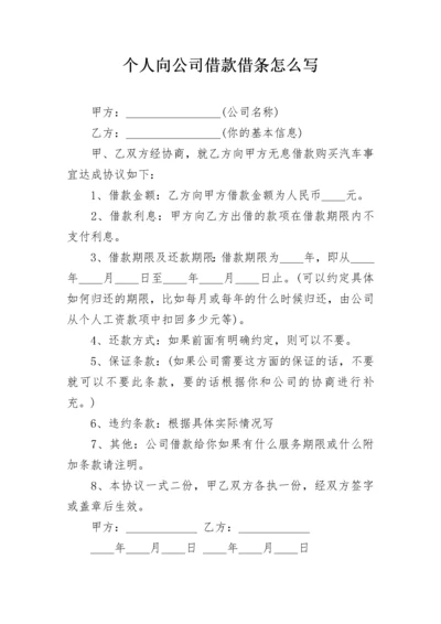 个人向公司借款借条怎么写.docx