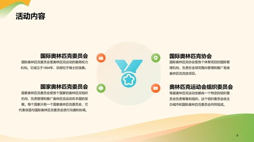 黄绿色插画卡通国际奥林匹克日PPT模板