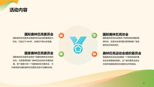 黄绿色插画卡通国际奥林匹克日PPT模板