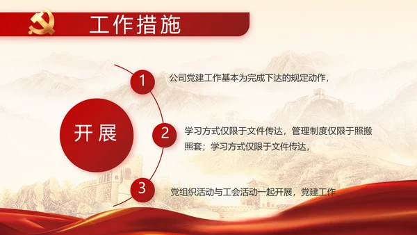 党政党支部年终工作总结汇报PPT党课