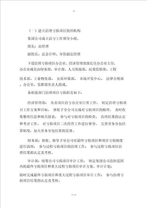 亏损项目整治方案 4327