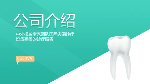 蓝色简约口腔牙科医院介绍工作总结PPT