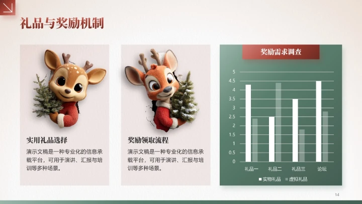 棕色3D风圣诞节通用PPT模板
