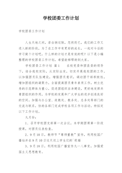 学校团委工作计划_5.docx