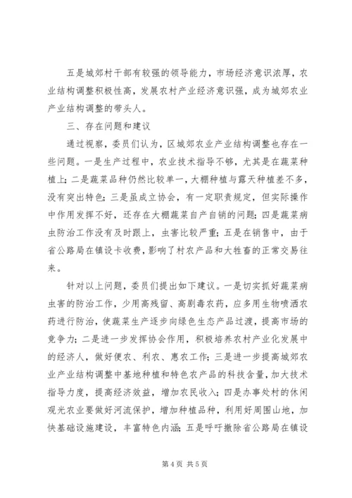 城郊农业结构调整视察汇报.docx