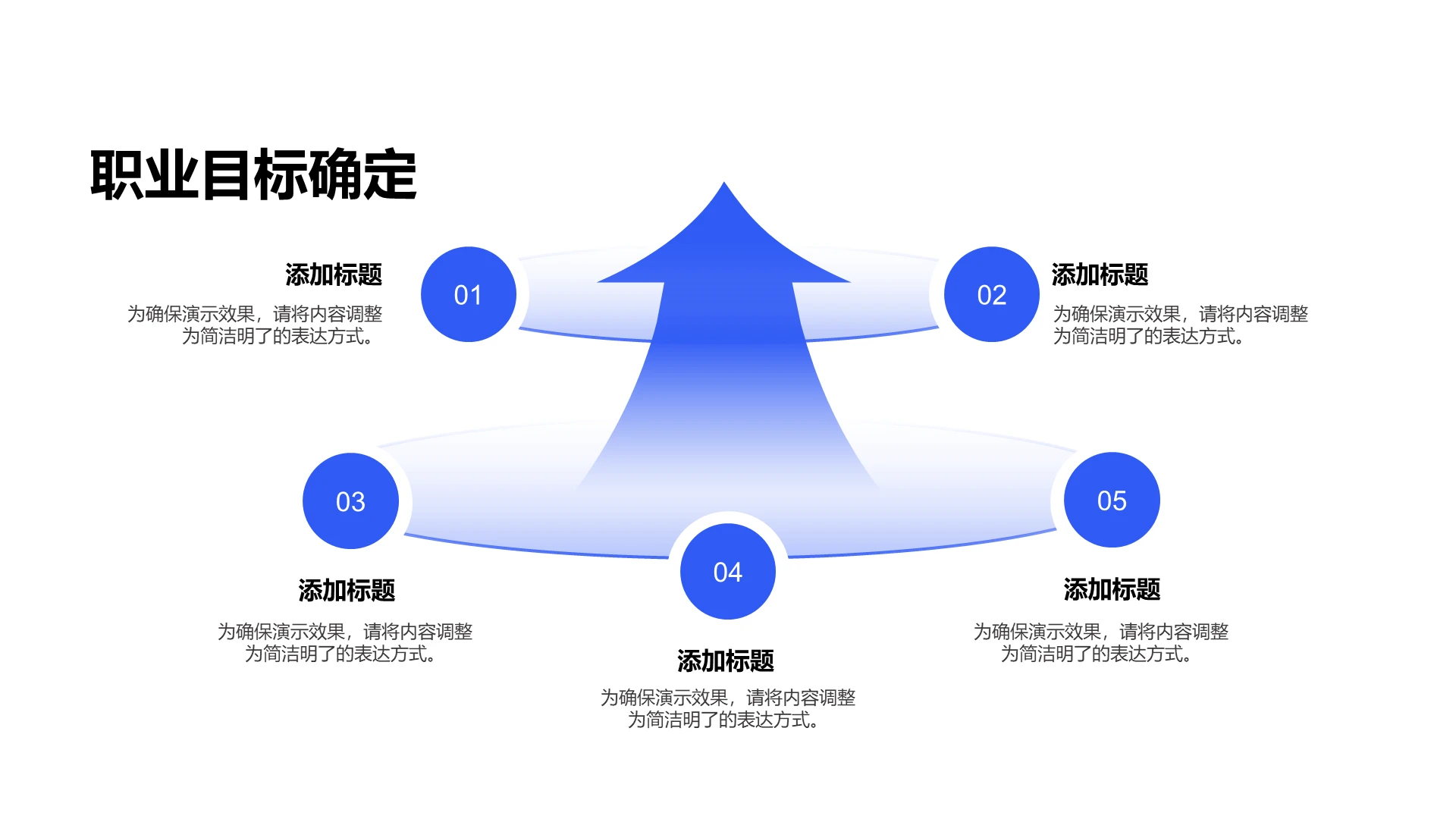 蓝色商务风纯文字职业目标PPT关系页