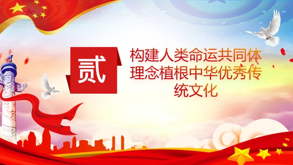 外交思想学习纲要构建人类命运共同体PPT模板