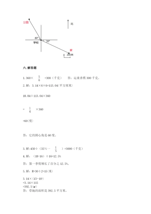 人教版六年级上册数学期末测试卷附答案ab卷.docx