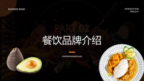 简约风黑色餐饮宣传推广方案PPT