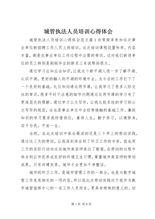 城管执法人员培训心得体会.docx