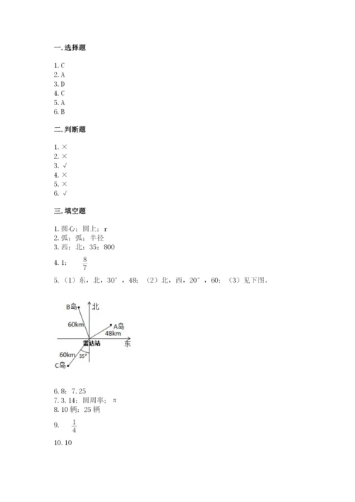 2022六年级上册数学期末测试卷精品【考试直接用】.docx