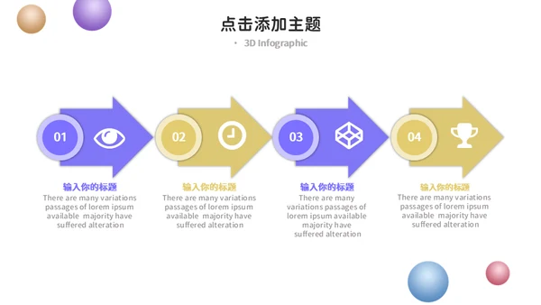 3D风格创意工作汇报通用PPT模板