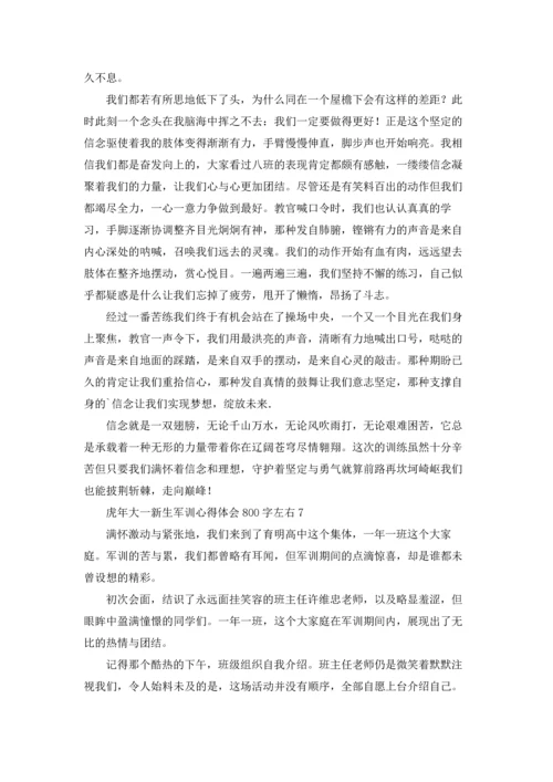 虎年大一新生军训心得体会800字左右.docx