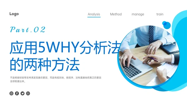 蓝色商务风简约实拍5why分析法培训ppt