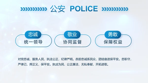 蓝色大气公安部警务督察局动态PPT模板