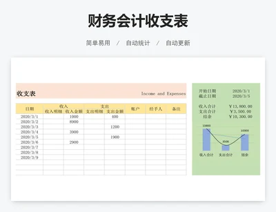 财务会计收支表