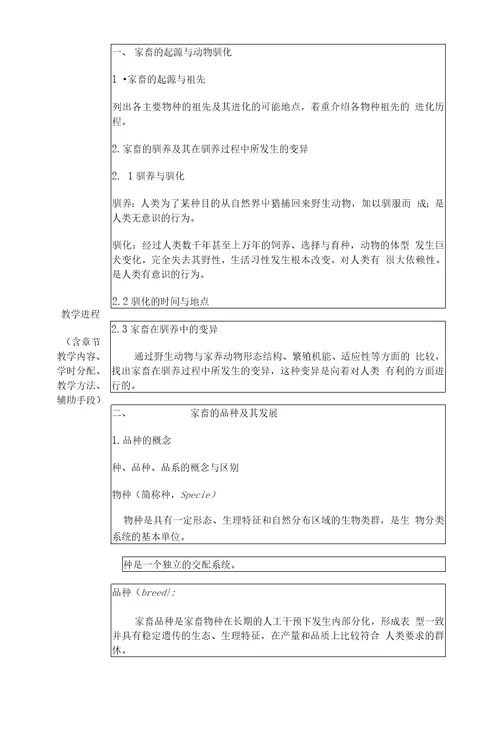 家禽育种学教案