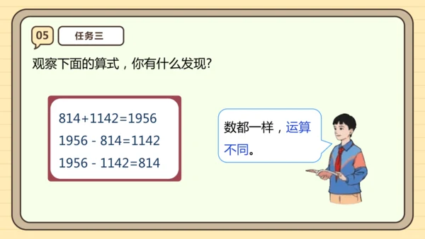 人教版四下1.1《加、减法的意义和各部分之间的关系》（课件）