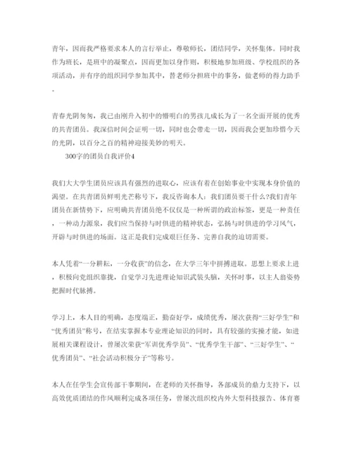 精编300字的团员自我评价参考范文模板.docx