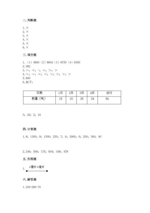 人教版三年级上册数学期中测试卷（典优）.docx