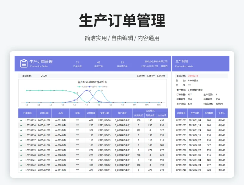 生产订单进度管理